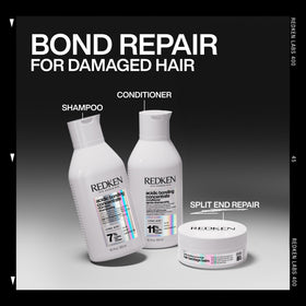 Redken bandage balm on bathroom shelf in lifestyle styling scene
