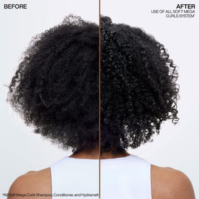 Redken before and after curls showing visible softness and improved definition