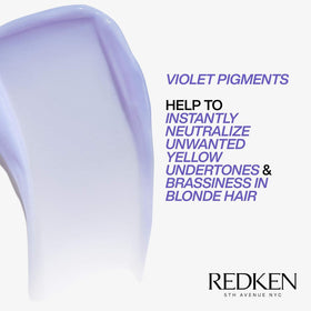 Redken Blondage 33.8 fl oz next to hand to show large, economical size