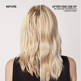 Redken Blondage applied in shower demonstrating easy application benefit