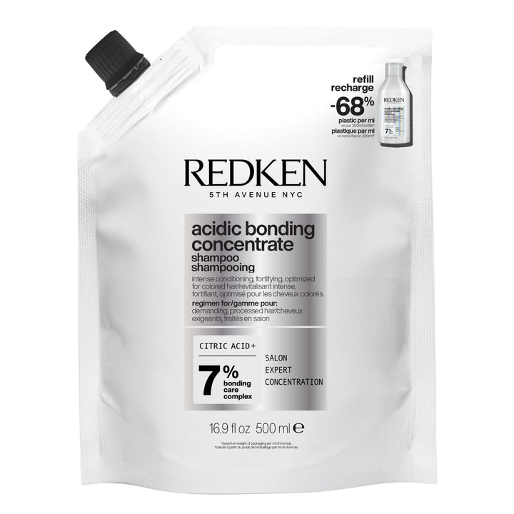 Redken front packaging showing bottle and brand, communicates professional strength
