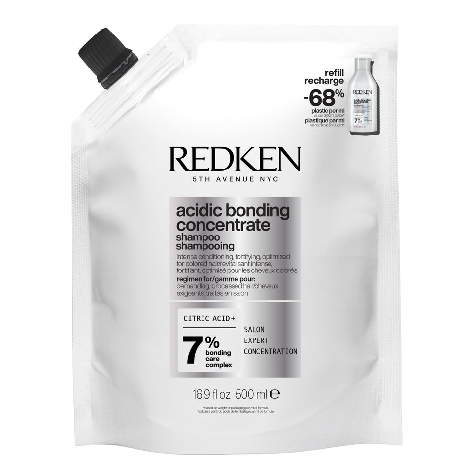 Redken front packaging showing bottle and brand, communicates professional strength