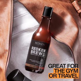 Redken Brews 33.8 oz size comparison demonstrating long‑lasting value