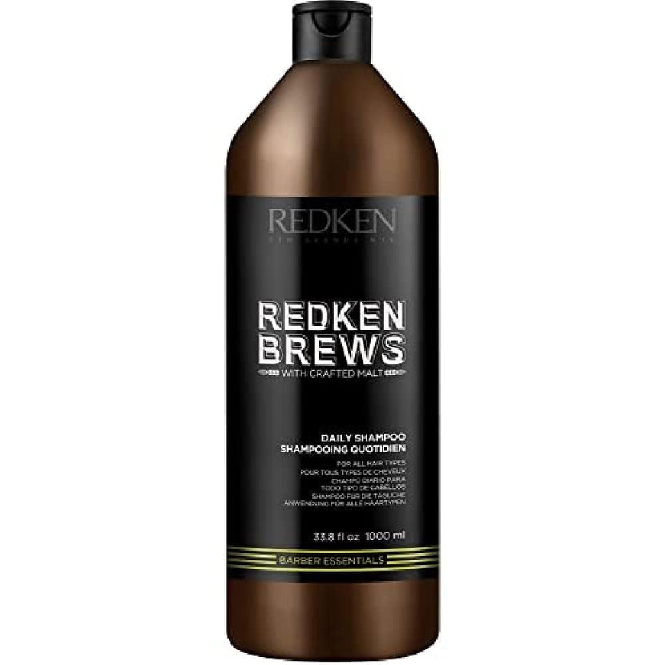 Redken Brews front bottle showing full label and size benefit