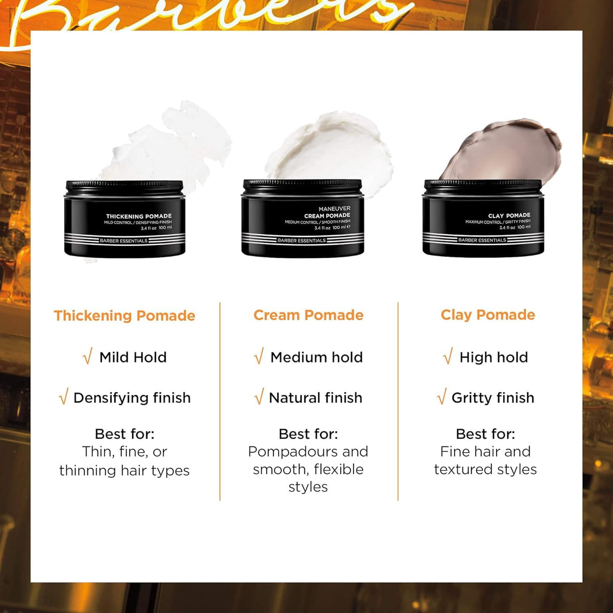 Model styling a pompadour using Redken Brews for defined control and low shine