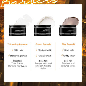 Model styling a pompadour using Redken Brews for defined control and low shine