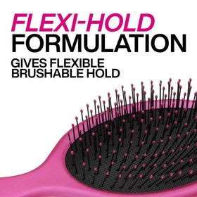 Redken Brushable Hairspray on model with textured waves illustrating frizz control and natural movement