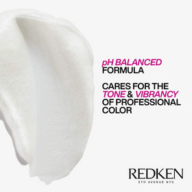 Redken conditioner on bathroom shelf demonstrating salon-level protection