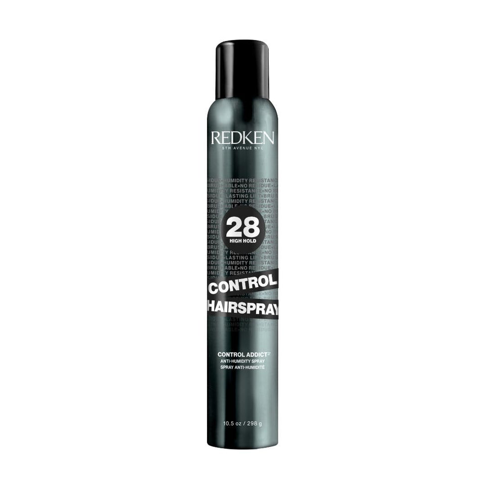 Redken spray-can front packaging showing label and strong hold benefit