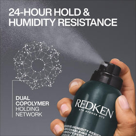Redken used on a salon updo showing secure, frizz-free finish