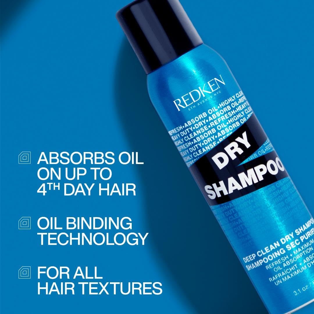 Redken product side label highlighting ingredients and no-talc benefit