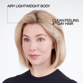 Redken styling result showing added volume and natural matte finish