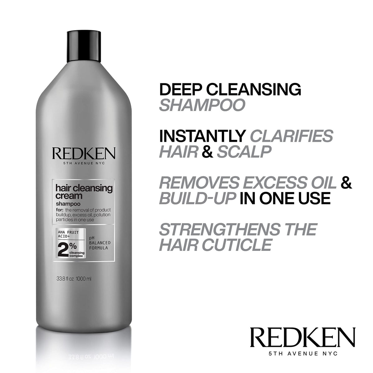 Redken pump dispense demonstrating amount to use for effective deep cleanse