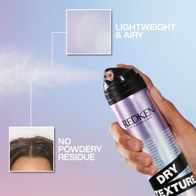 Redken close-up of hair texture created by powder-free finish
