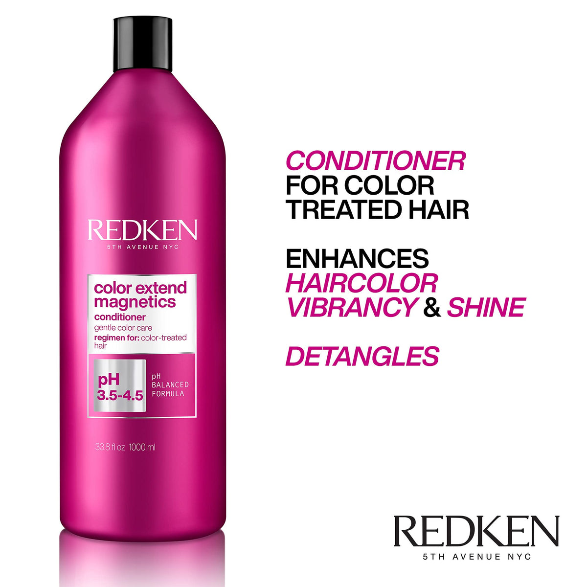 Redken-conditioned hair sheen and smooth texture after use