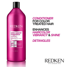 Redken-conditioned hair sheen and smooth texture after use