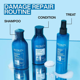 Redken being applied to damp hair, demonstrating detangling and protection benefits