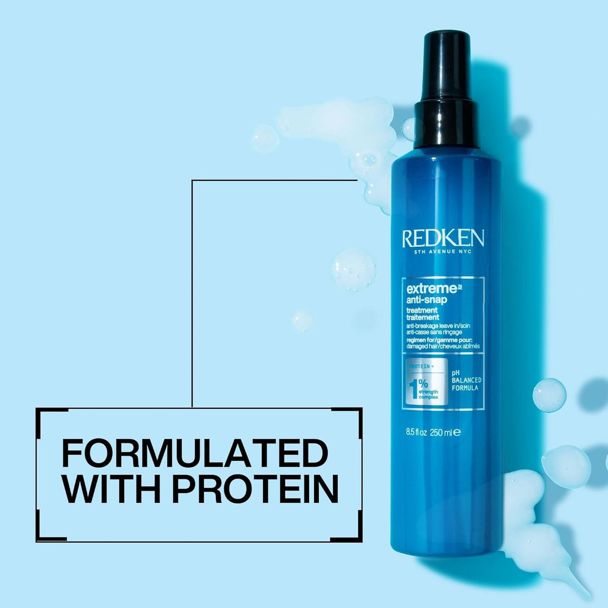 Redken before and after length comparison showing reduced breakage and healthier ends