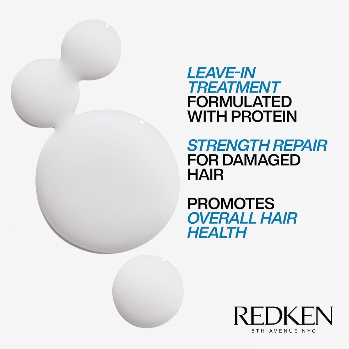 Redken product texture close-up displaying creamy leave-in that smooths hair cuticles