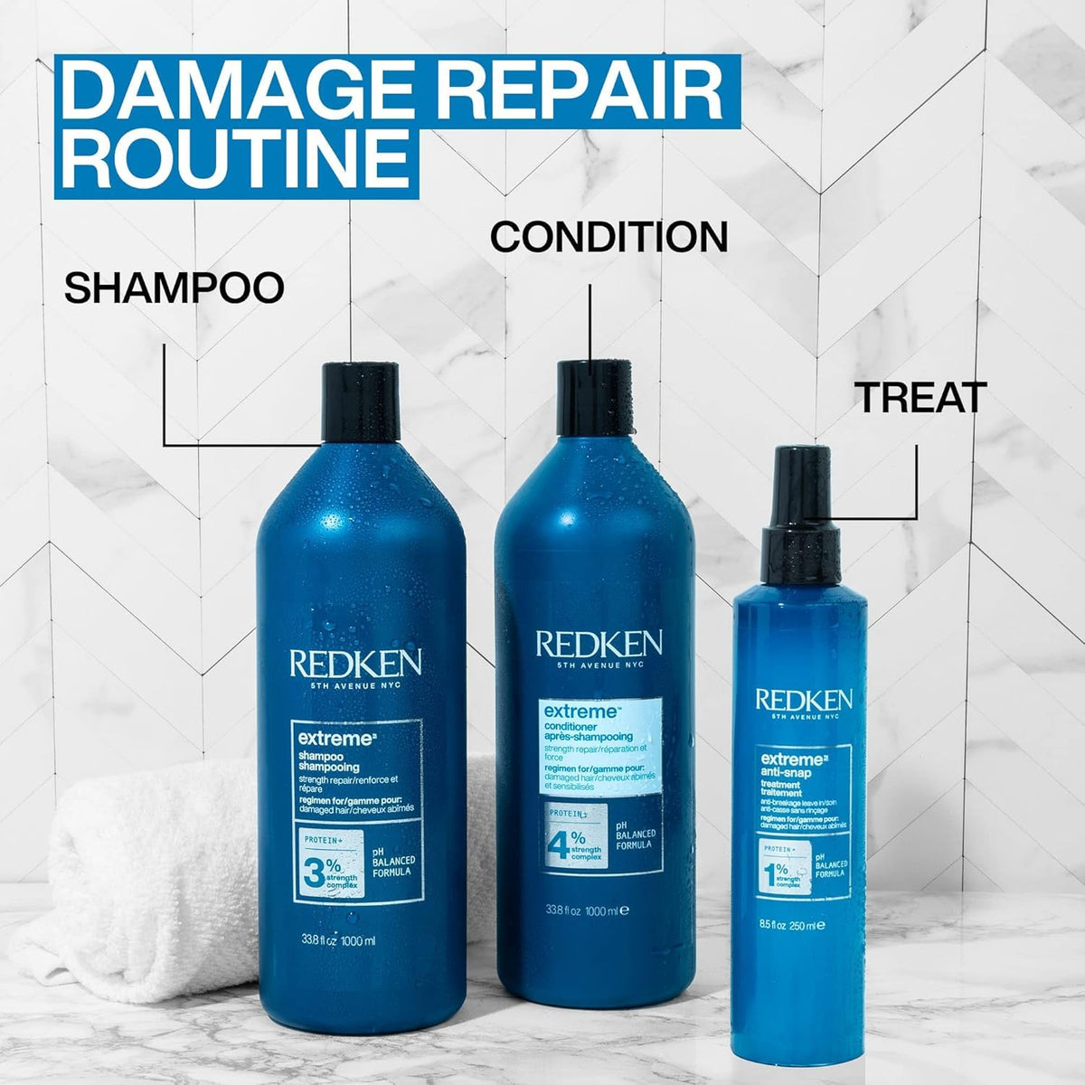 Shiny, detangled hair after using Redken Extreme Conditioner for visible resilience