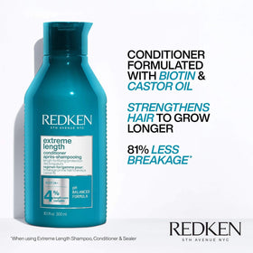 Redken Extreme Length conditioner dispensing close-up demonstrating smooth consistency
