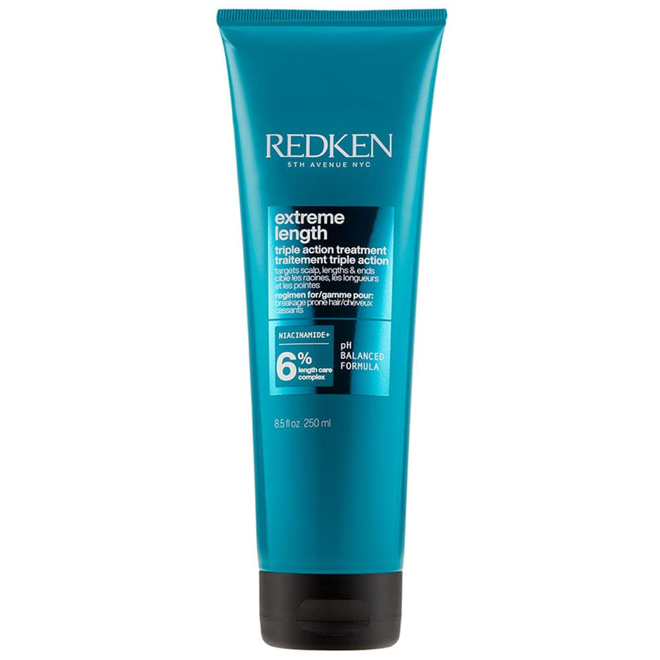 Redken front packaging showing Extreme Length mask and strong hair benefit