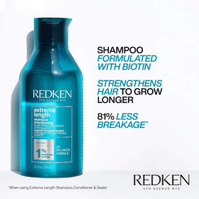 Redken extreme length shampoo foam texture close-up demonstrating gentle lather