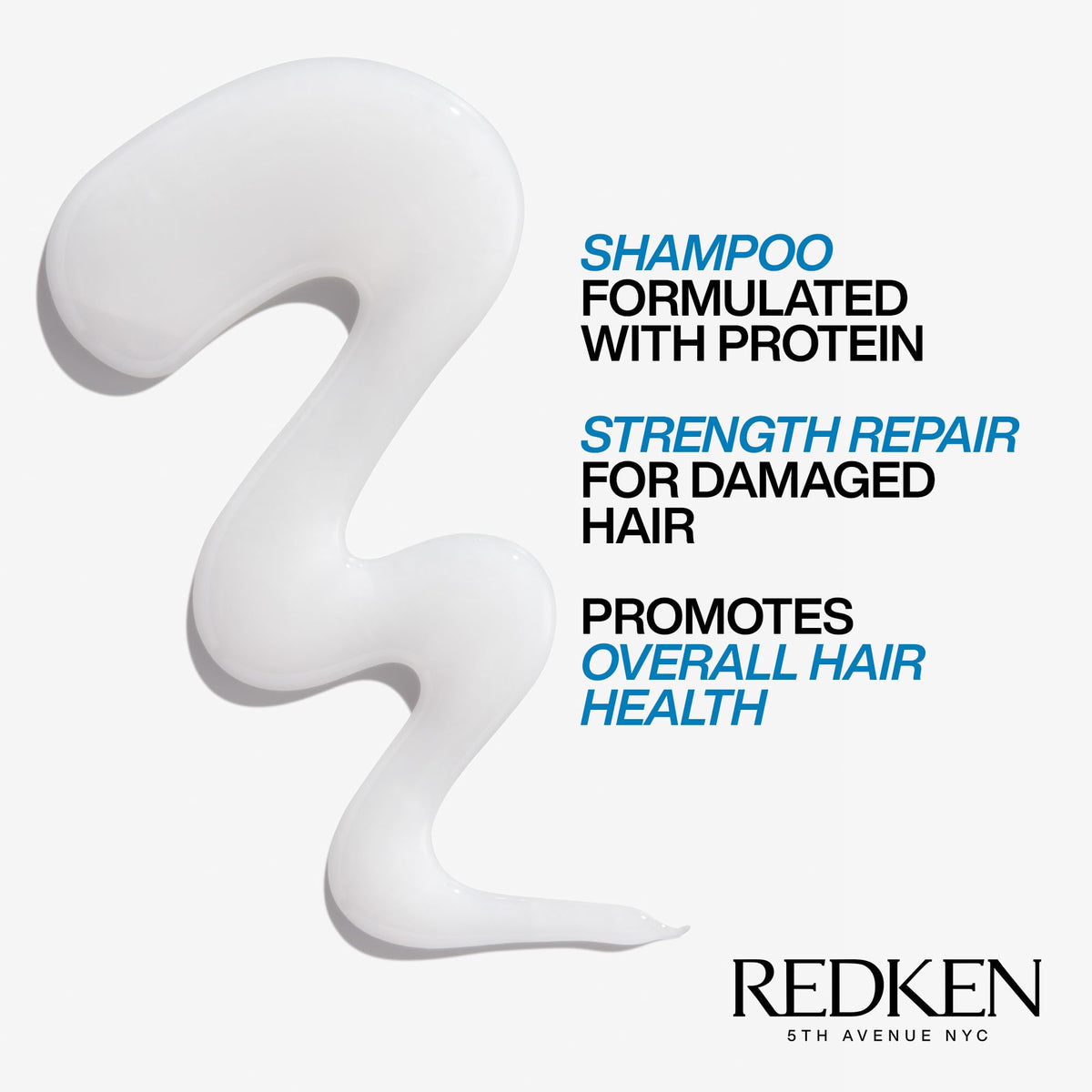 Redken shampoo lather texture illustrating gentle cleansing and protein repair