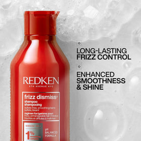 Redken close-up pump dispensing shampoo for controlled, waste-free use