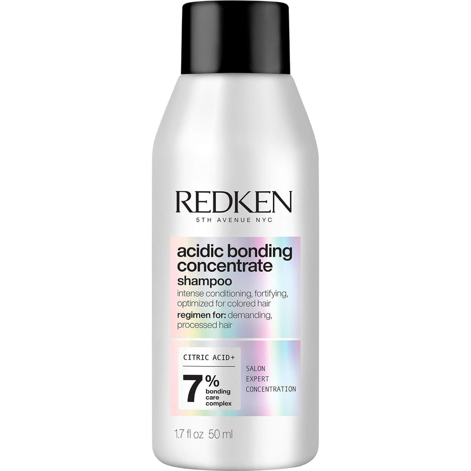 Redken front bottle showing product and concentrated formula benefit