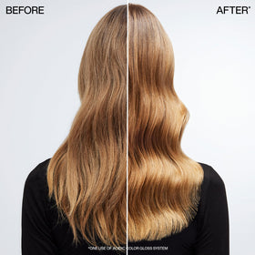 Redken in use while blow-drying offering heat protection up to 450°F