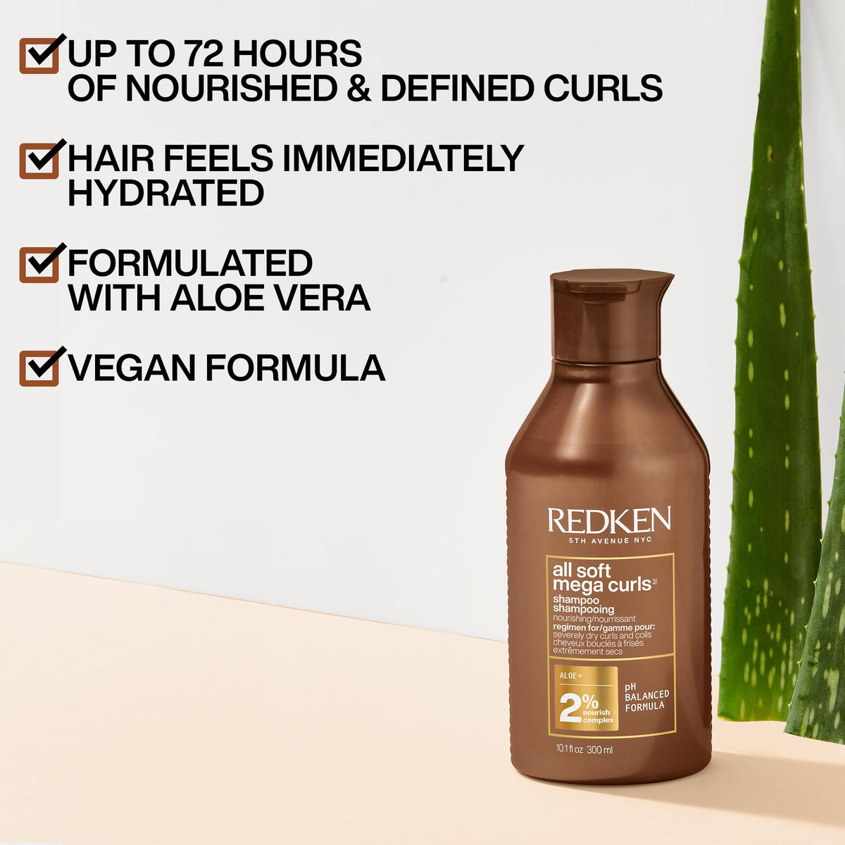 Redken close-up of aloe vera ingredient highlighting soothing moisture benefits
