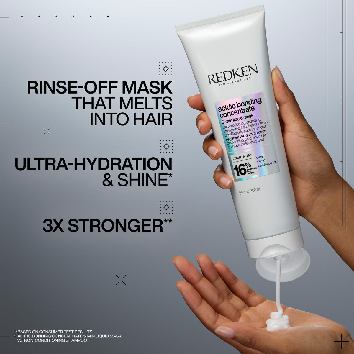 Redken liquid mask texture close-up illustrating lightweight spreadability
