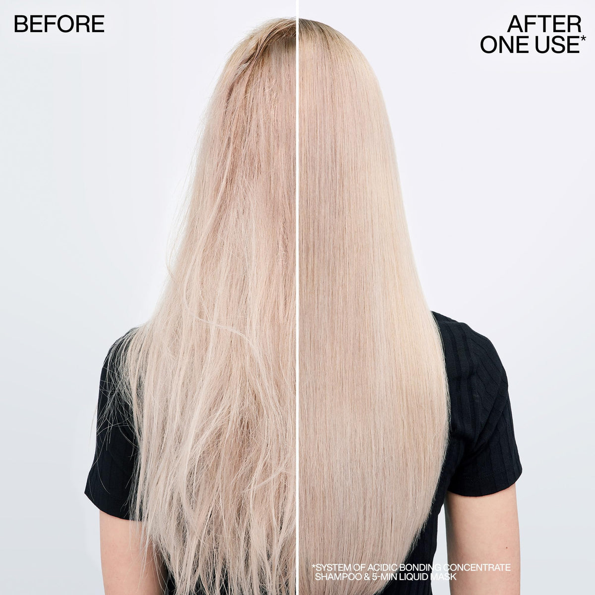 Redken mask applied to wet hair in shower for fast five-minute treatment