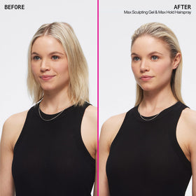 Redken Max Hold Hairspray 32 in use with stylist applying for long-lasting style control
