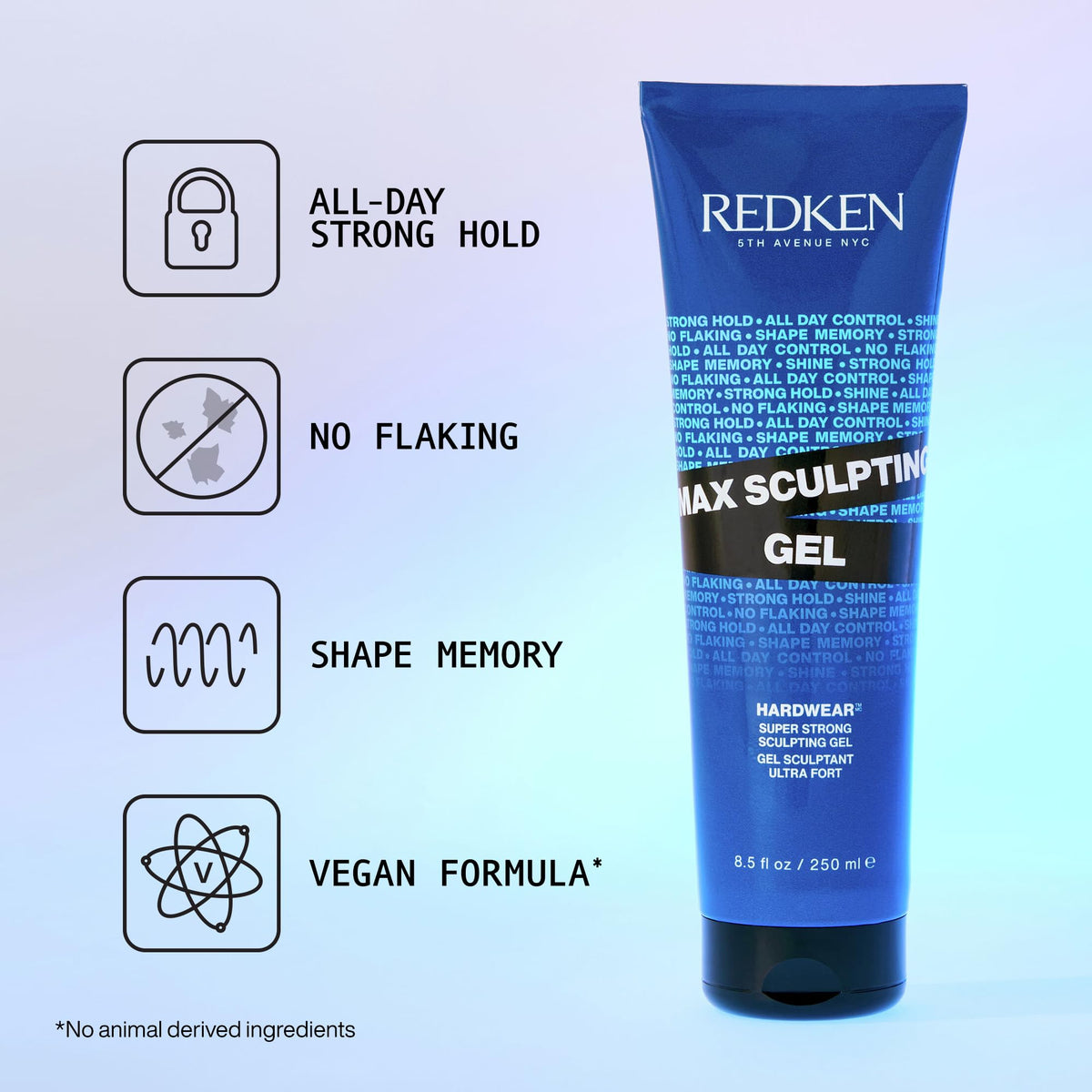 Redken gel texture close-up illustrating thick non-flaking formula benefit
