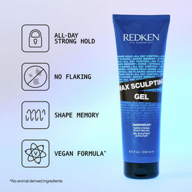 Redken gel texture close-up illustrating thick non-flaking formula benefit