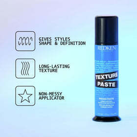 Redken close-up of paste texture highlighting matte, pliable finish