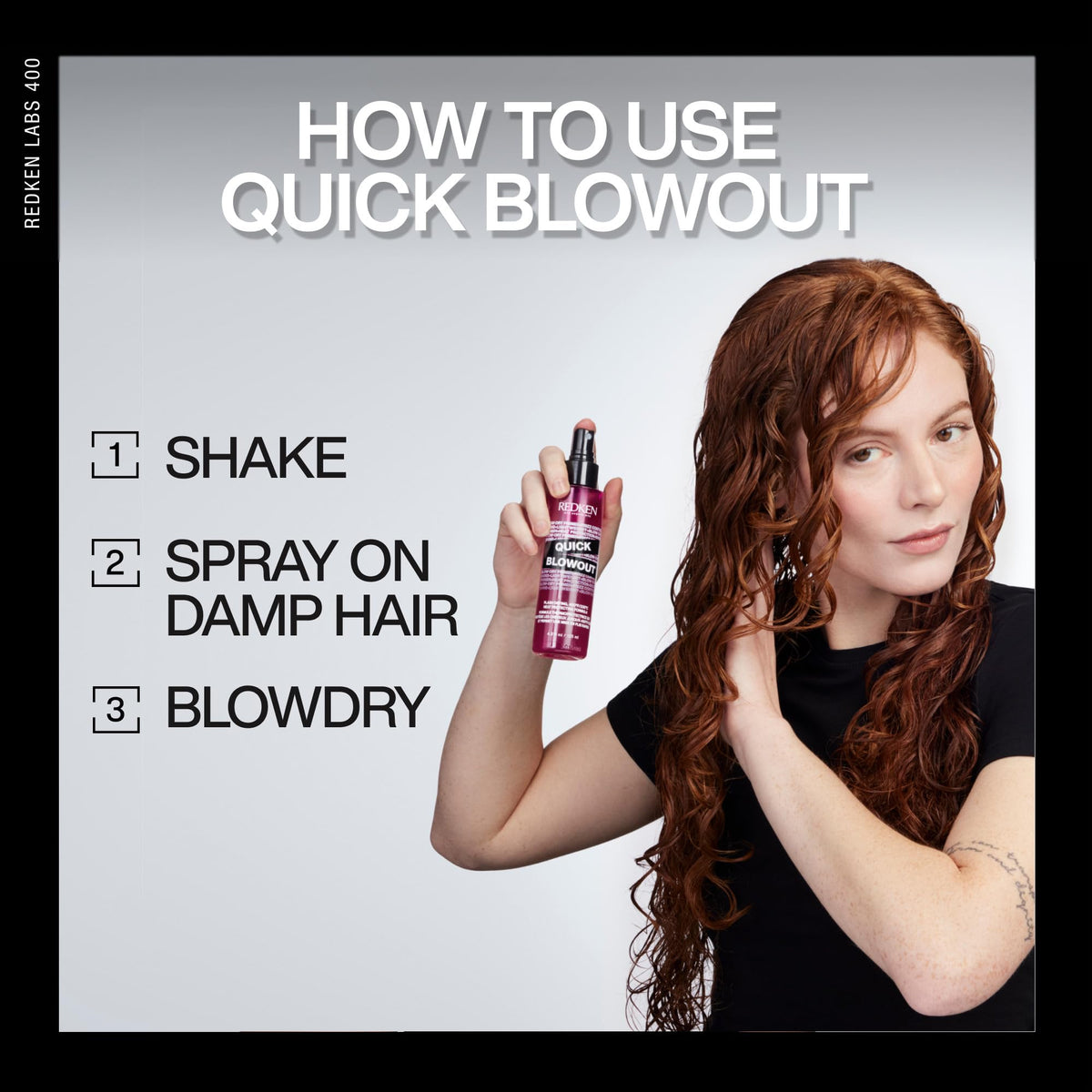 Redken in-use during blowdry demonstrating faster dry times