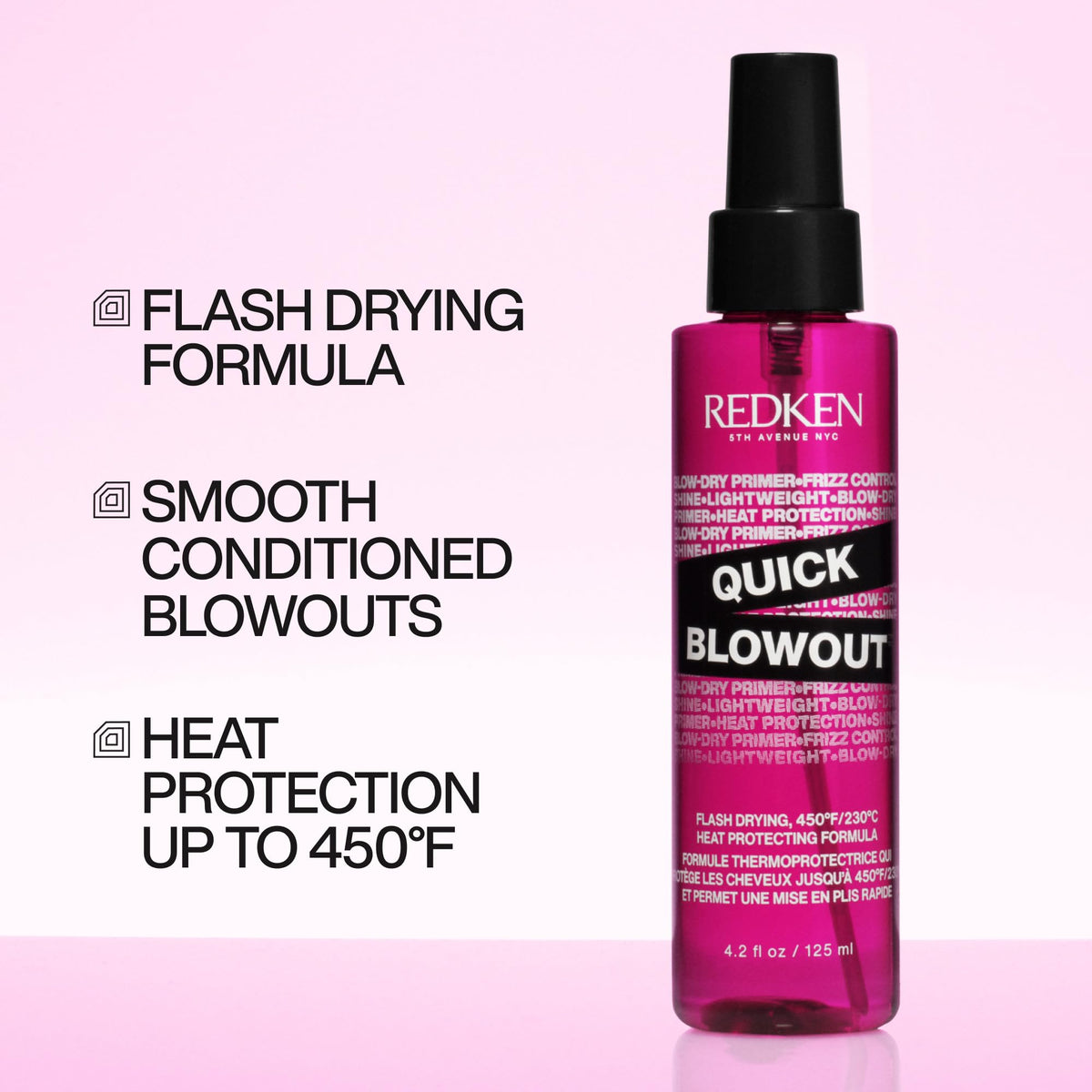 Redken spray nozzle close-up demonstrating easy, even misting
