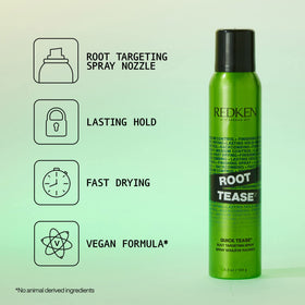 Redken Quick Tease nozzle close-up demonstrating even spray for controlled application