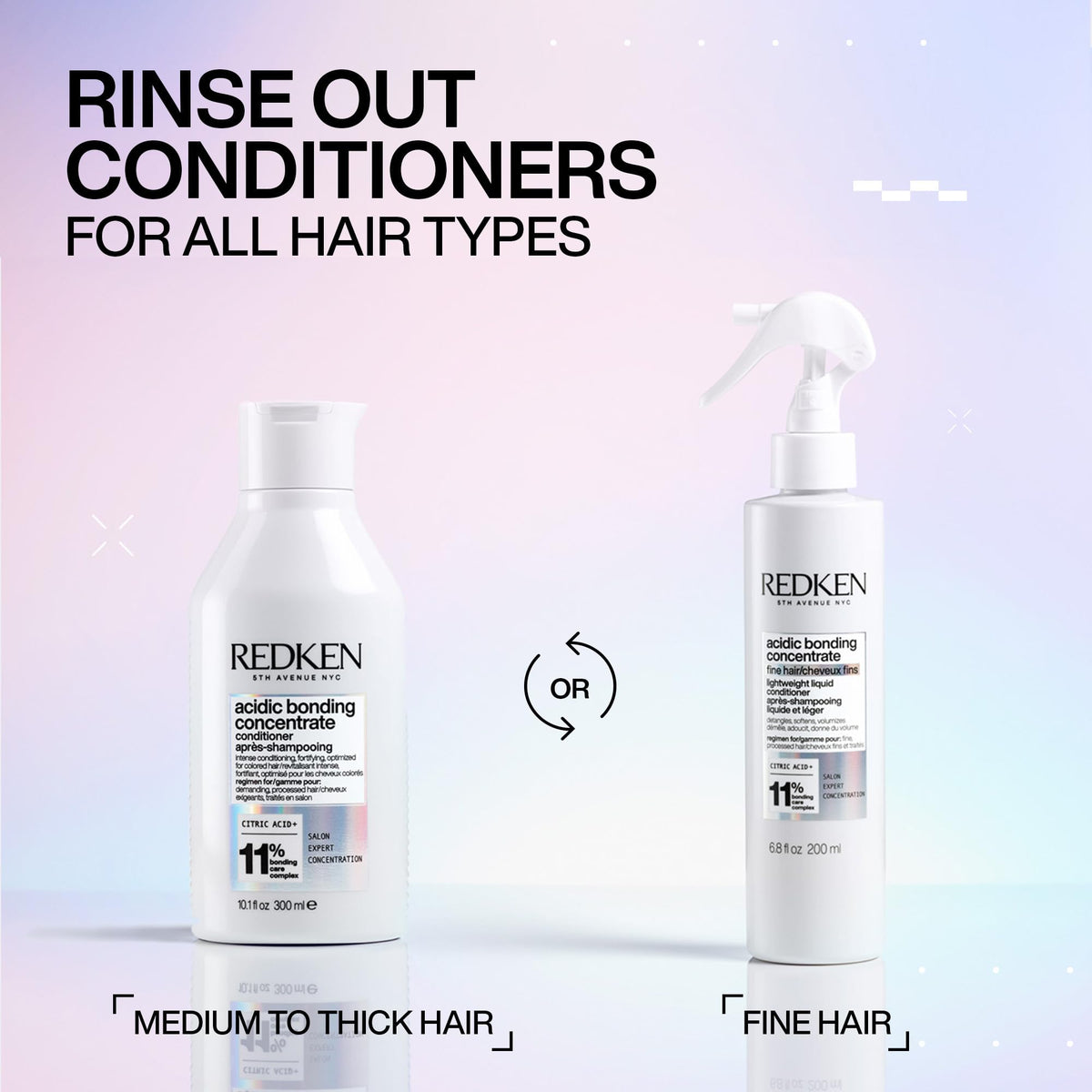 Redken mist sprayed on lengths showing even coverage and detangling