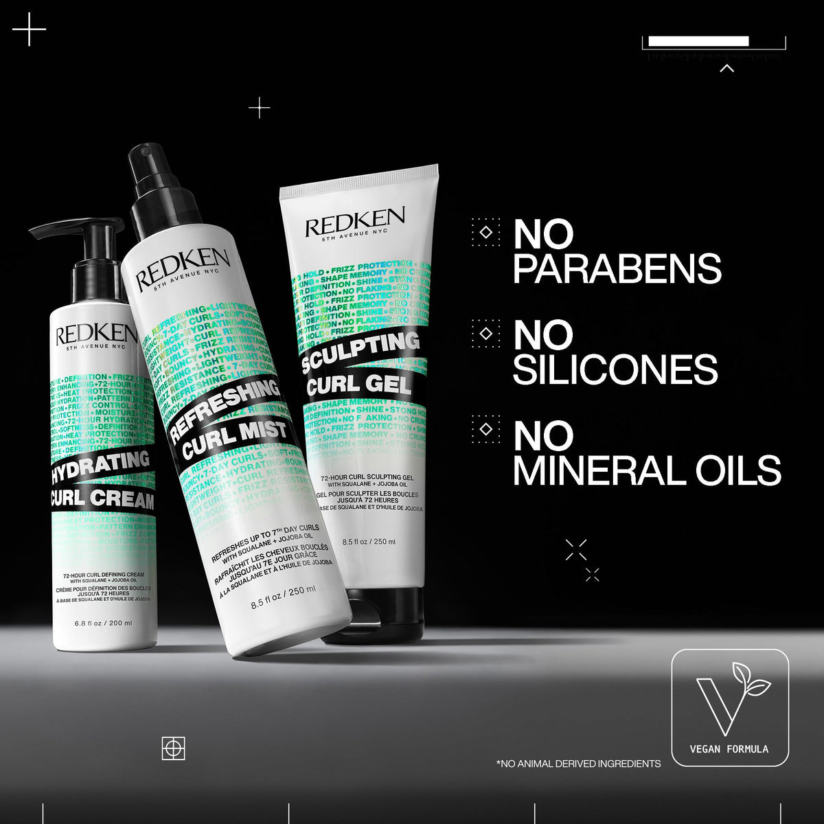 Redken gel size shown beside hand to indicate convenient container scale