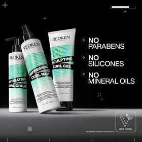 Redken gel size shown beside hand to indicate convenient container scale