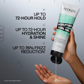 Redken gel texture close-up highlighting lightweight, non-sticky finish