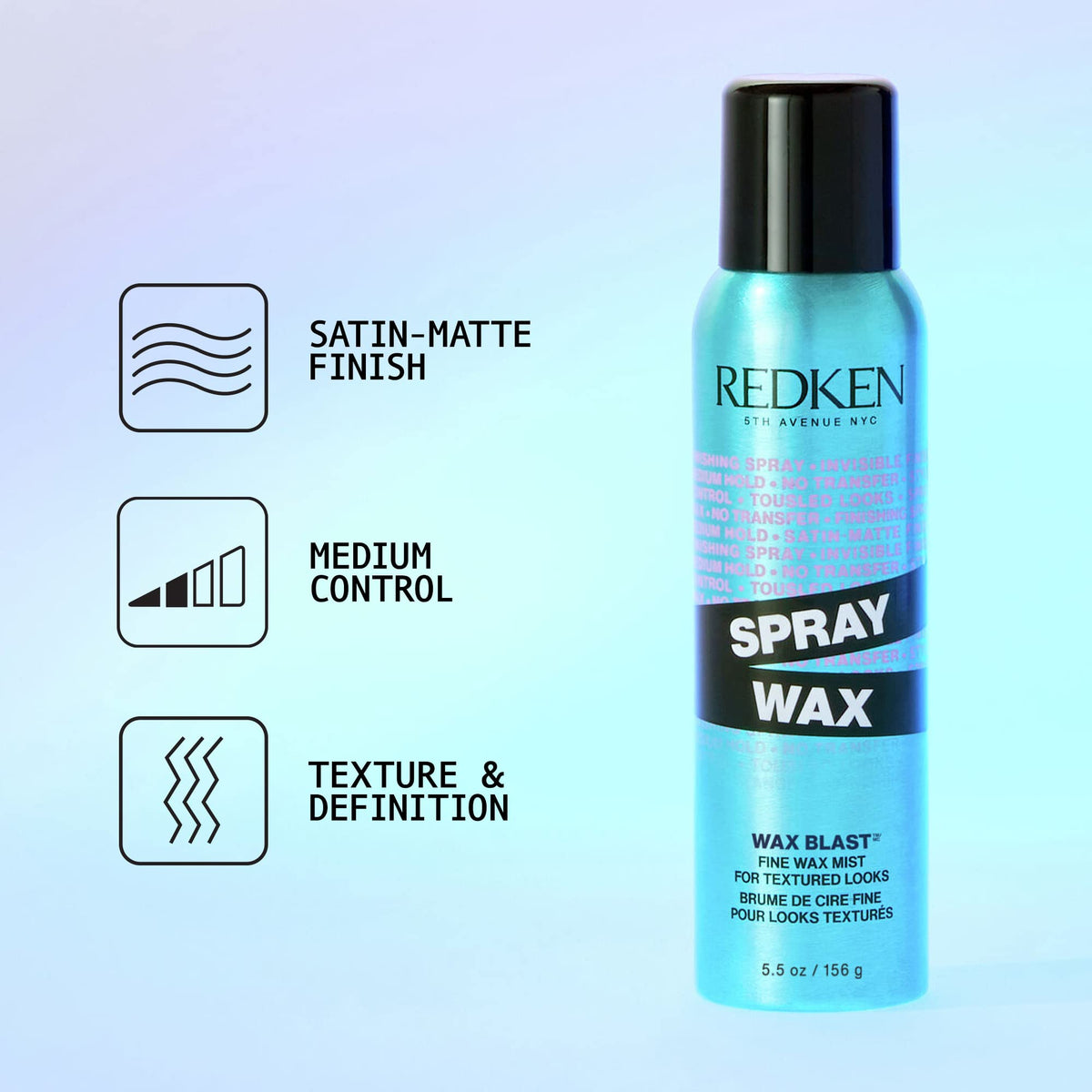 Redken aerosol nozzle close-up highlighting even mist delivery benefit