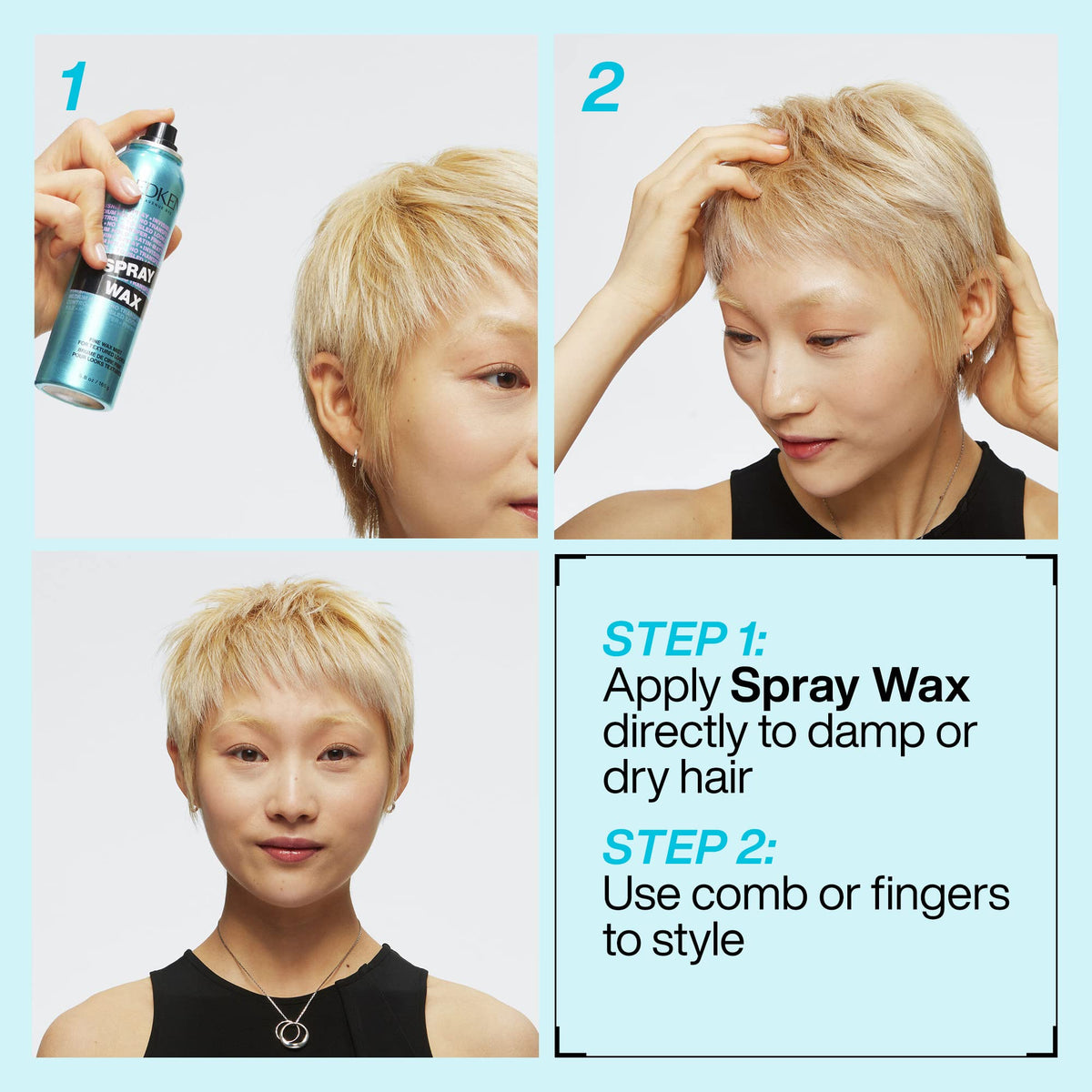 Redken can held in hand to show 5.5 oz size and portability benefit