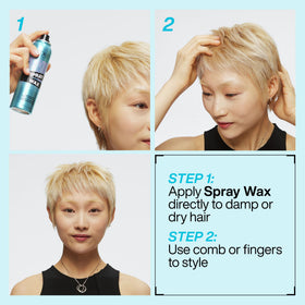 Redken can held in hand to show 5.5 oz size and portability benefit
