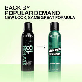 Redken styled blowout result with lifted roots and long-lasting volume