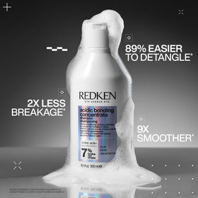 Redken close-up of shampoo texture highlighting thickness for less product